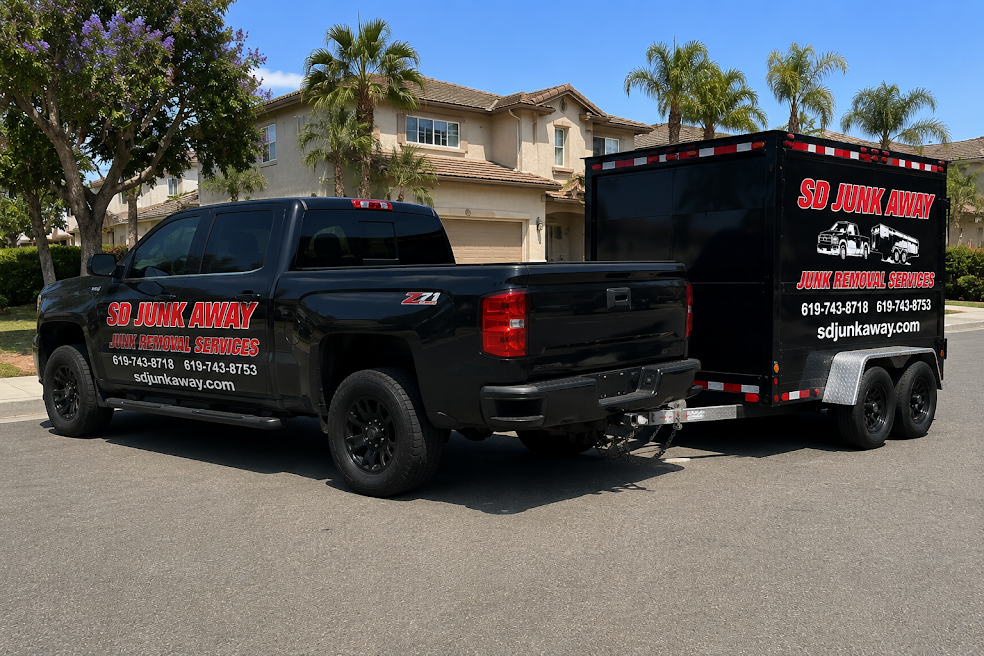 SD Junk Away truck serving San Diego neighborhoods